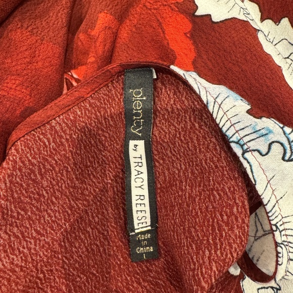 🌺 Anthropologie Plenty by Tracy Reese Aleah Dress | Red Floral Motif | Sz L - Picture 5 of 6